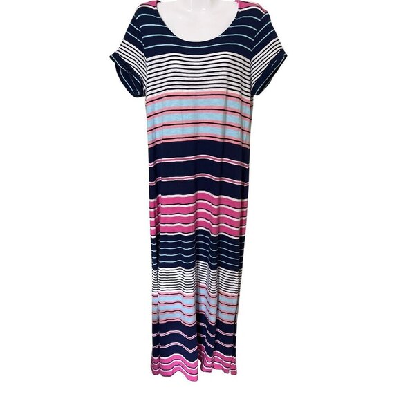 C&C Californi Maxi Dress L Beachy Vacation Resort Striped - Picture 1 of 11
